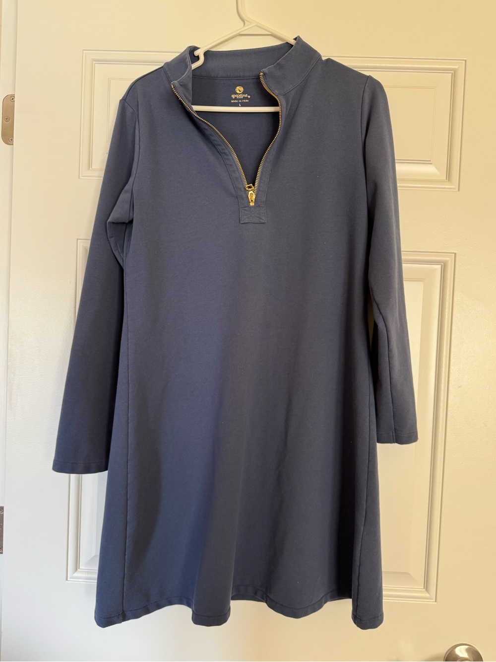 Spartina:Vineyard Vines Women's Navy Quarter-Zip Swing Dress